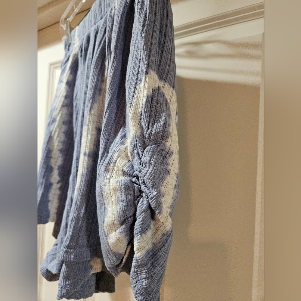 Free People Little Dream PJ Set LS Top High Rise Shorts Oversized Stretchy S NWT - Picture 15 of 16